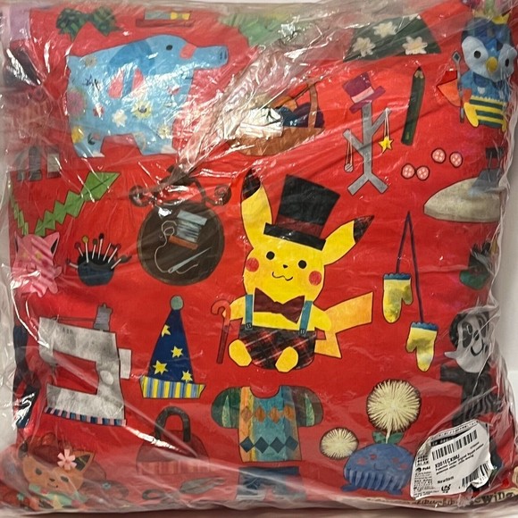 NEW 2015 Pokemon Center Chiku Chiku Sewing Plaid Throw Pillow Square Cushion - Picture 2 of 8